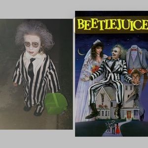 Toddle kids beetle juice costume 1 - 3 years